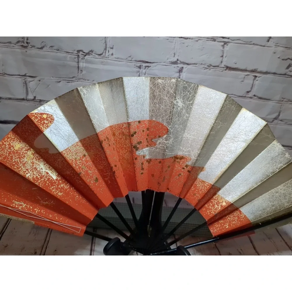 Pair Of VTG Japanese Maiogi Folding Dance Fan Lightly Used in Original Packaging